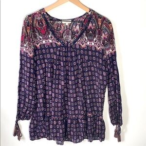Boho Umgee Long sleeve tunic blouse, Size S